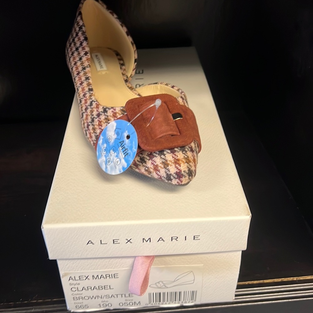 NWT ALEX MARIE clarabel houndstooth d’orsay flat women’s size 5 office flats
